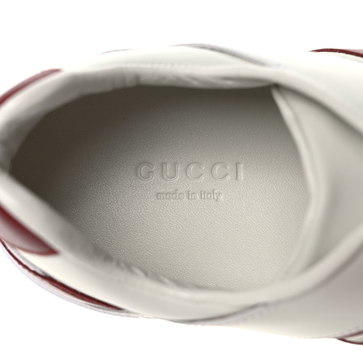 Calfskin Womens Interlocking G Sneakers 37 White Rosso