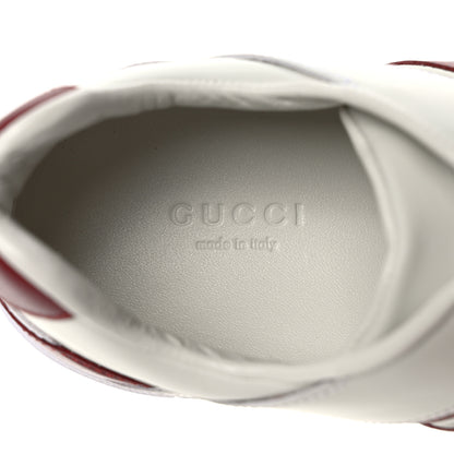 Gucci Calfskin Womens Interlocking G Sneakers 37 White Rosso 8 of 10