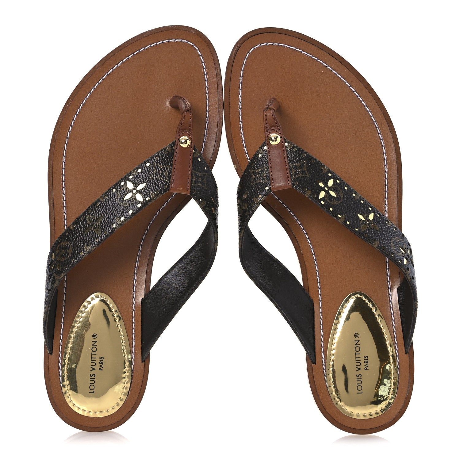 Louis Vuitton Monogram Sunny Flat Thong Sandals 39 Brown 2 of 12