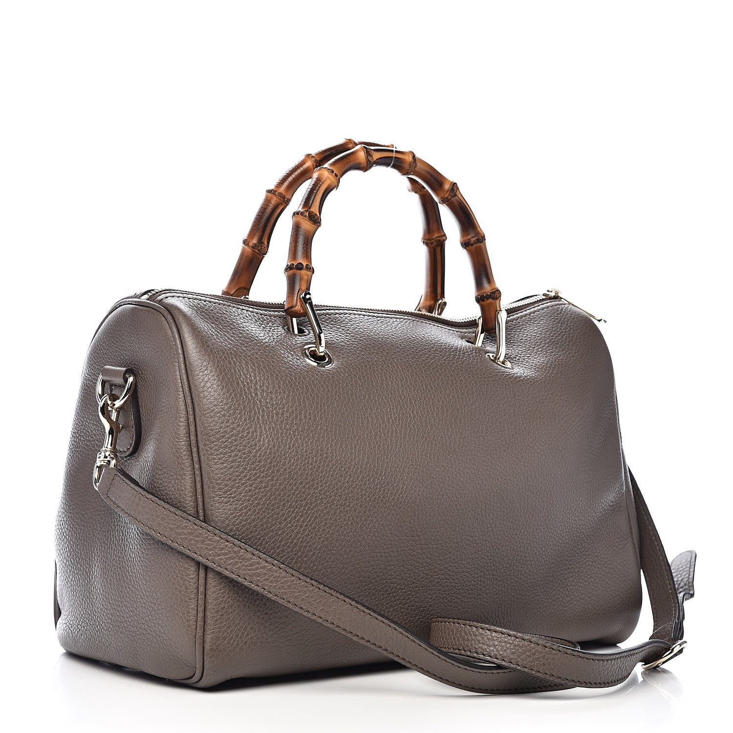 Gucci Calfskin Medium Bamboo Shopper Boston Acero 3 of 12