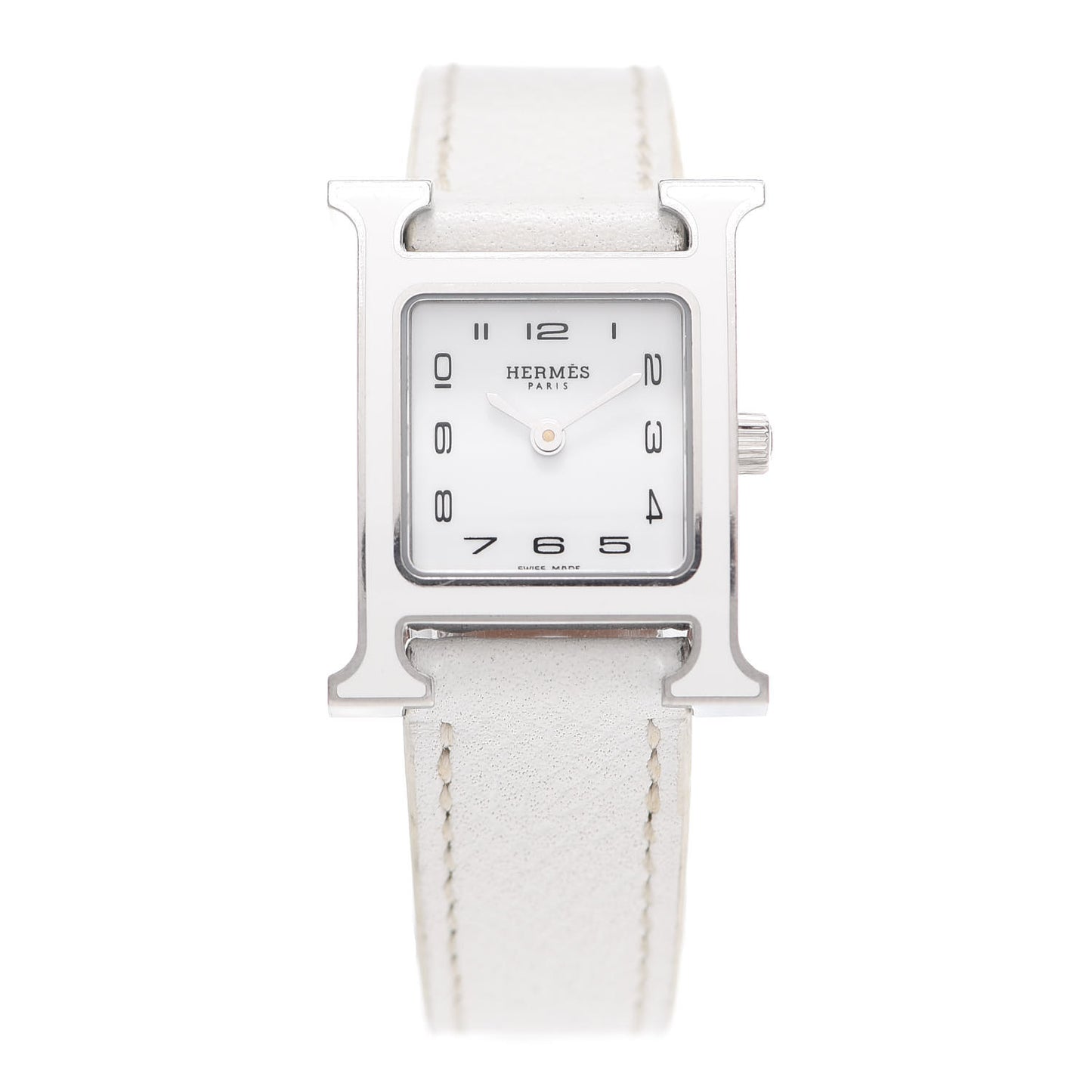 Stainless Steel Epsom Lacquer 21mm Heure H Hour Quartz Watch Blanc