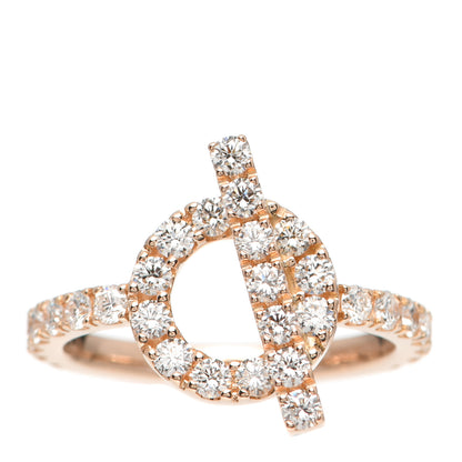 Hermes 18K Rose Gold Diamond Finesse Ring 51 5.75 1 of 6