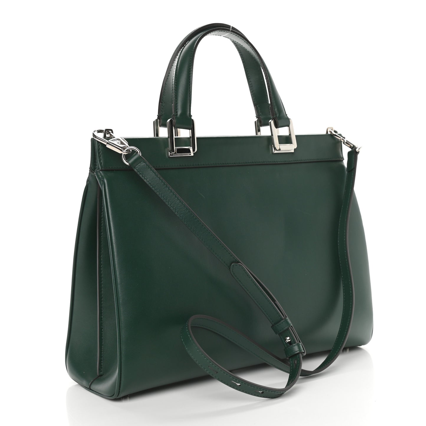Smooth Calfskin Medium Zumi Top Handle Bag Vintage Green