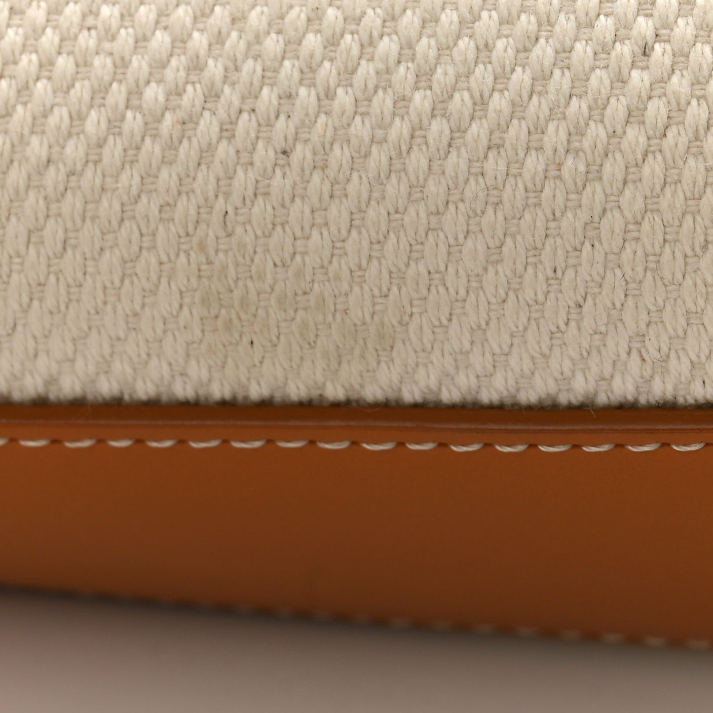 Canvas Calfskin Logo Print Small Vertical Cabas Natural Tan