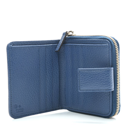 Gucci Monogram Dollar Calfskin Zip Around French Flap Wallet Beige Ebony Caspian 6 of 7