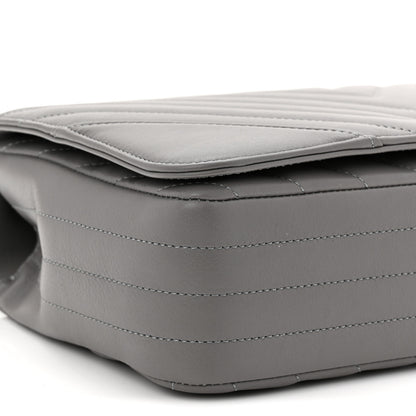 Chanel Calfskin Chevron Quilted Large Statement Flap Grey 9 of 10