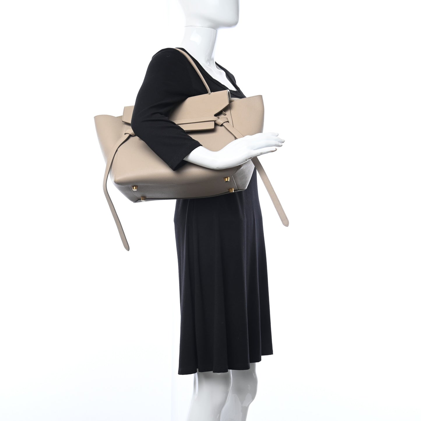 Drummed Calfskin Small Belt Bag Light Taupe