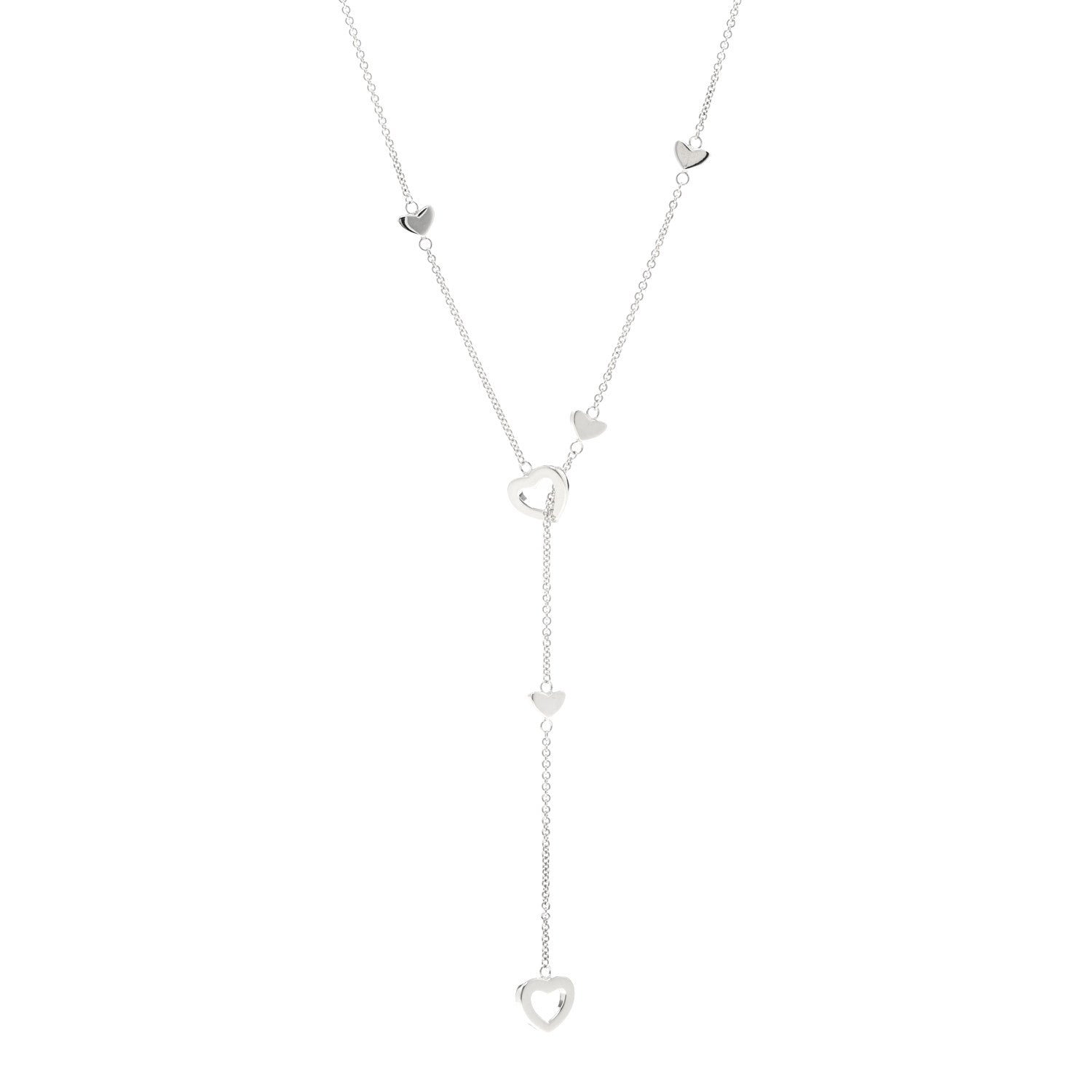 Tiffany Sterling Silver Heart Lariat Necklace 1 of 6