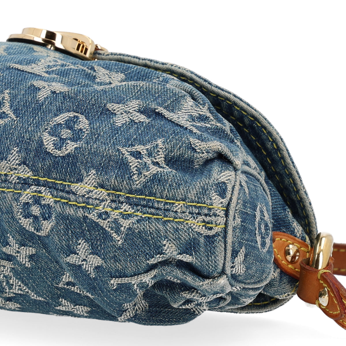 Monogram Denim Mini Pleaty Blue