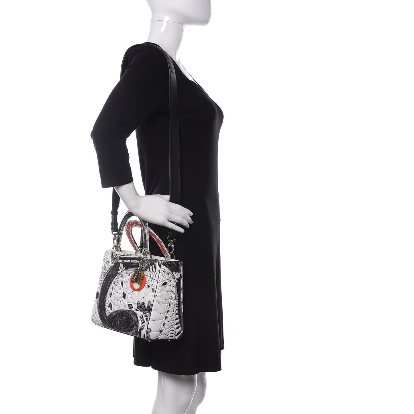 Calfskin Quilted Jack Pierson Art Lady Dior White Black Multicolor