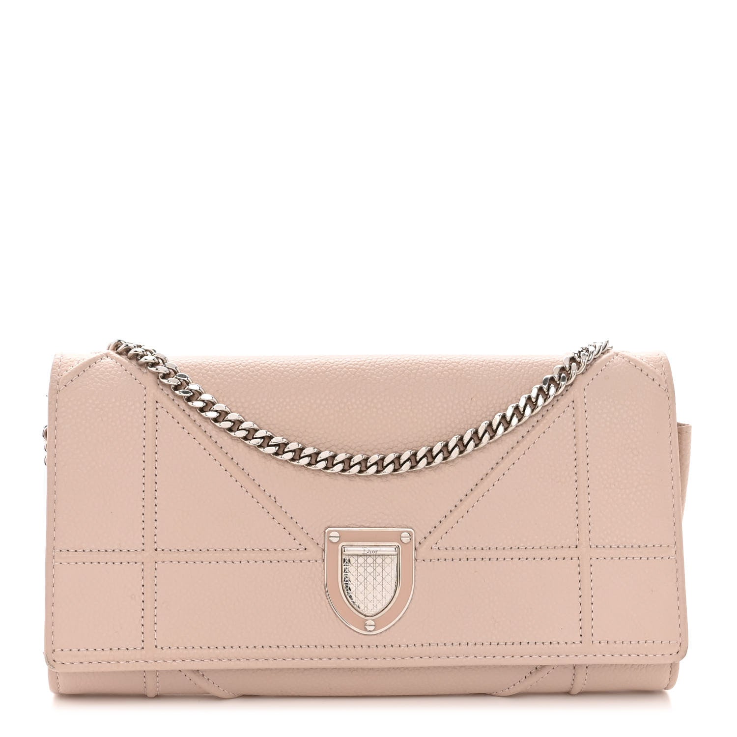 Christian Dior Grained Calfskin Diorama Croisiere Chain Wallet Rose Poudre 1 of 11