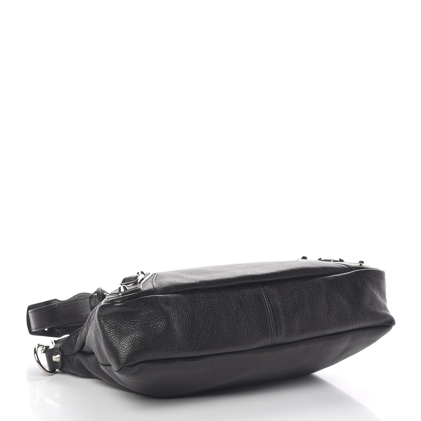 Chevre Silver Metallic Edge Hardware Town Black