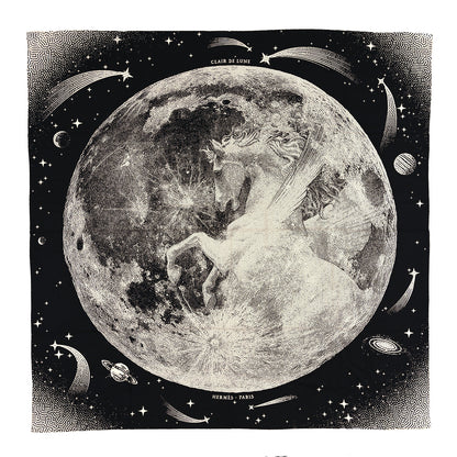 Hermes Silk Cashmere Clair De Lune Shawl 140 Black White 1 of 3