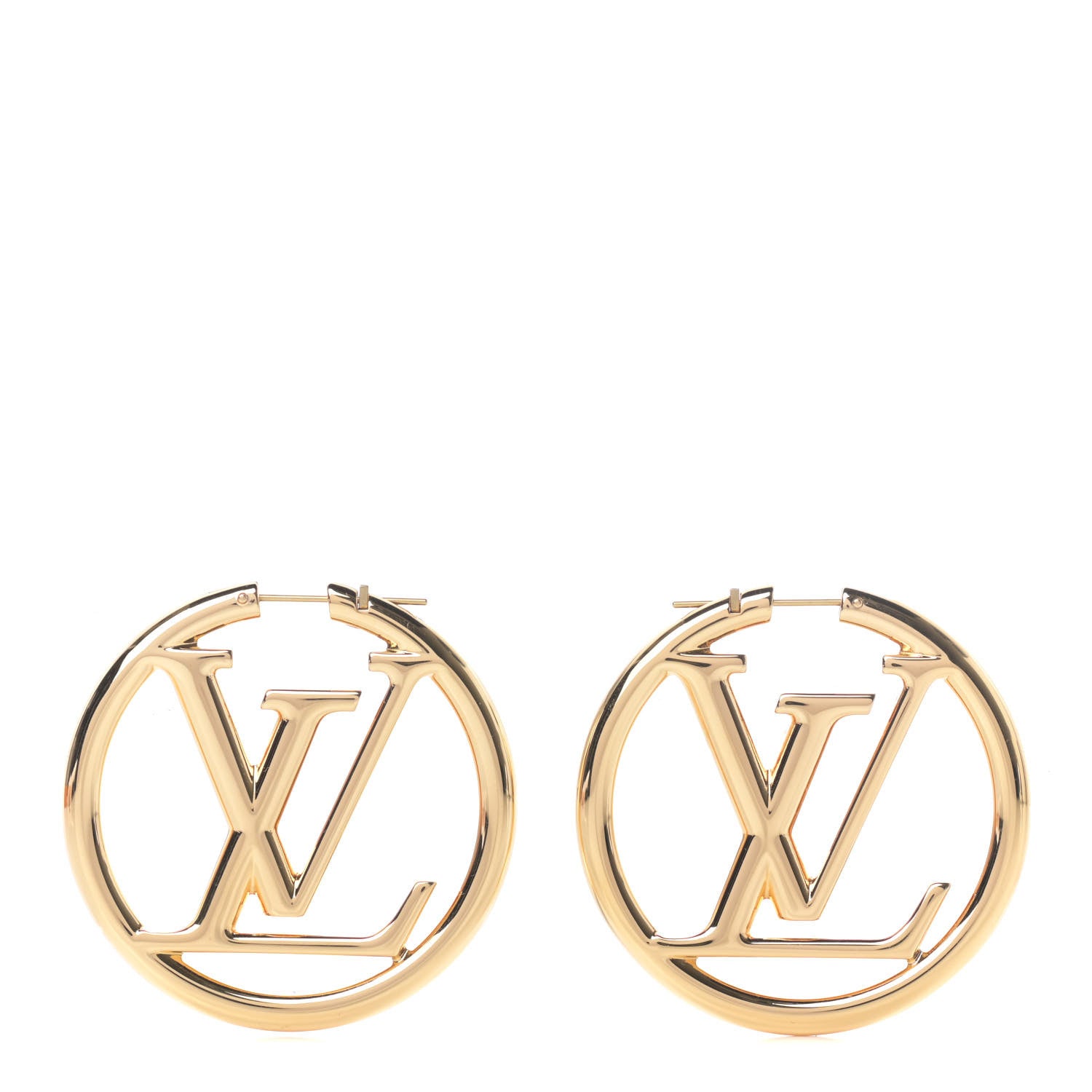 Louis Vuitton Metal Louise Hoop Earrings Gold 1 of 6
