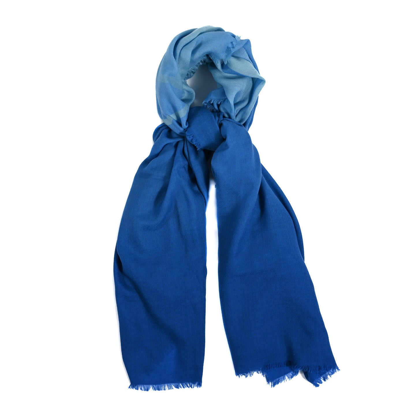 Wool Monogram Telling Stole Saphir