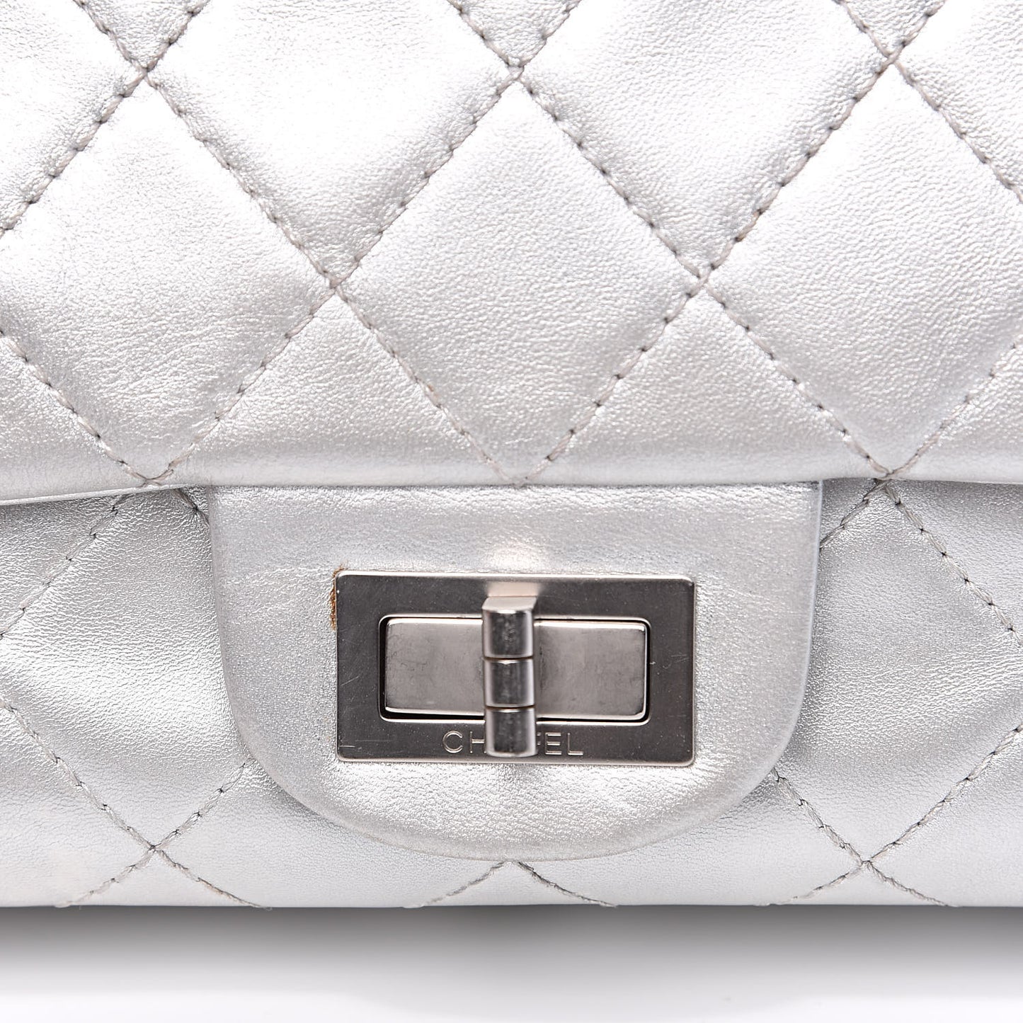 Metallic Lambskin Quilted 2.55 Reissue 227 Flap Silver