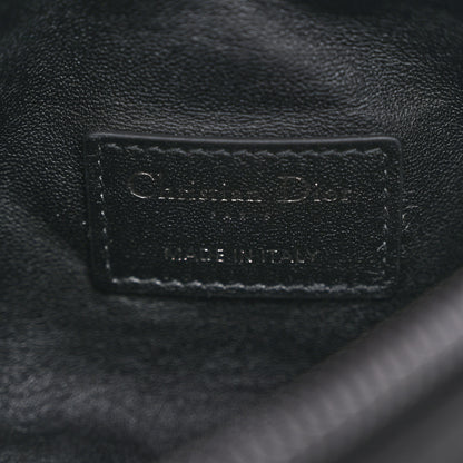 Christian Dior Calfskin Macrocannage Small Diortravel Nomad Pouch Black 7 of 10