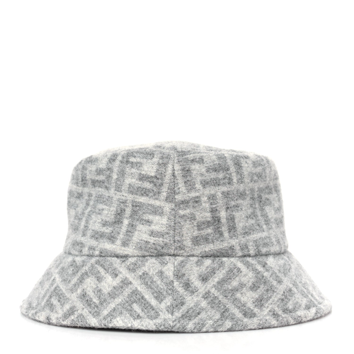Fendi Wool Silk FF Bucket Hat M Grey 2 of 6