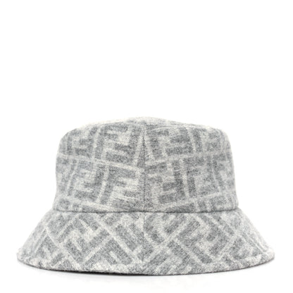 Fendi Wool Silk FF Bucket Hat M Grey 2 of 6