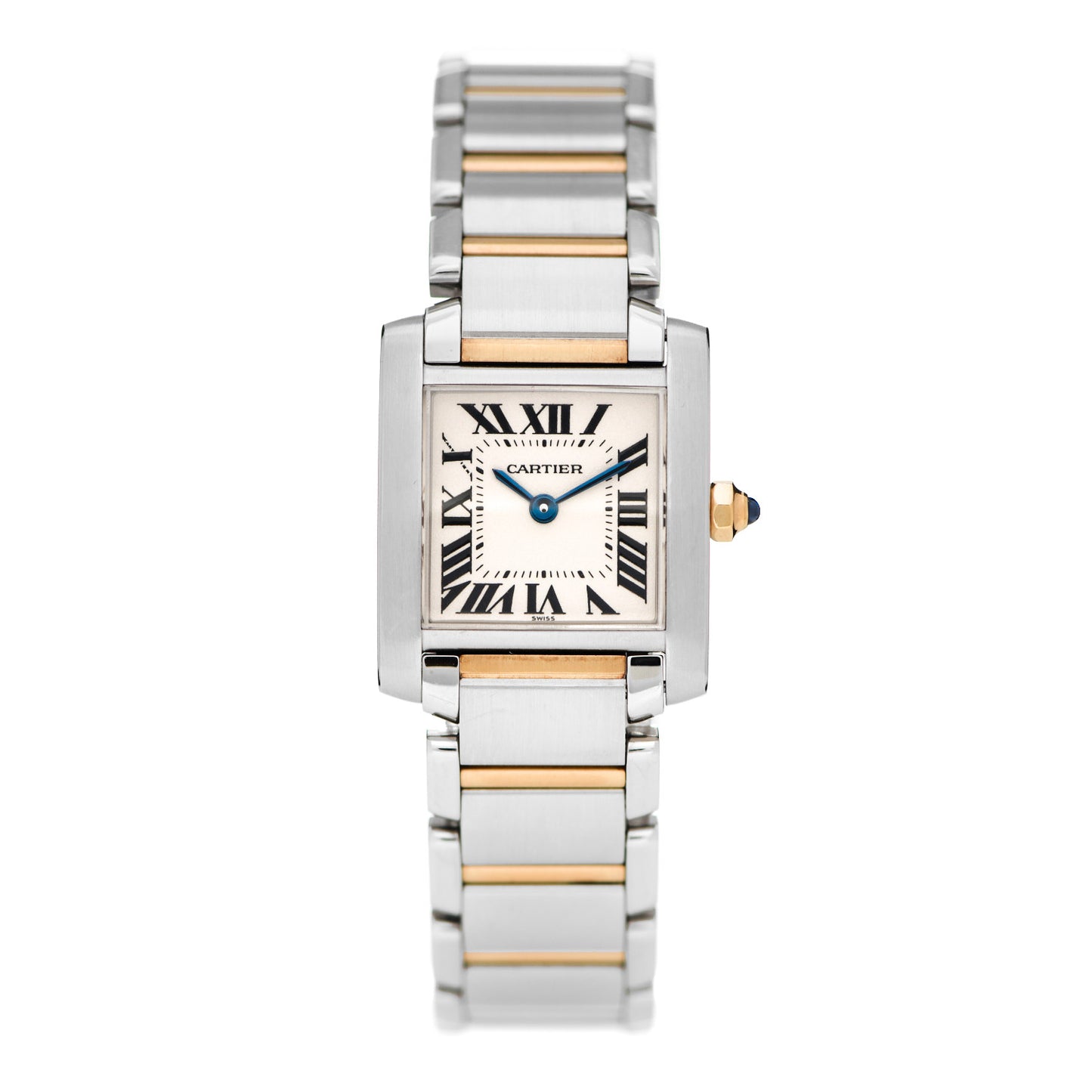 Stainless Steel 18K Yellow Gold 20mm Tank Francaise Quartz Watch