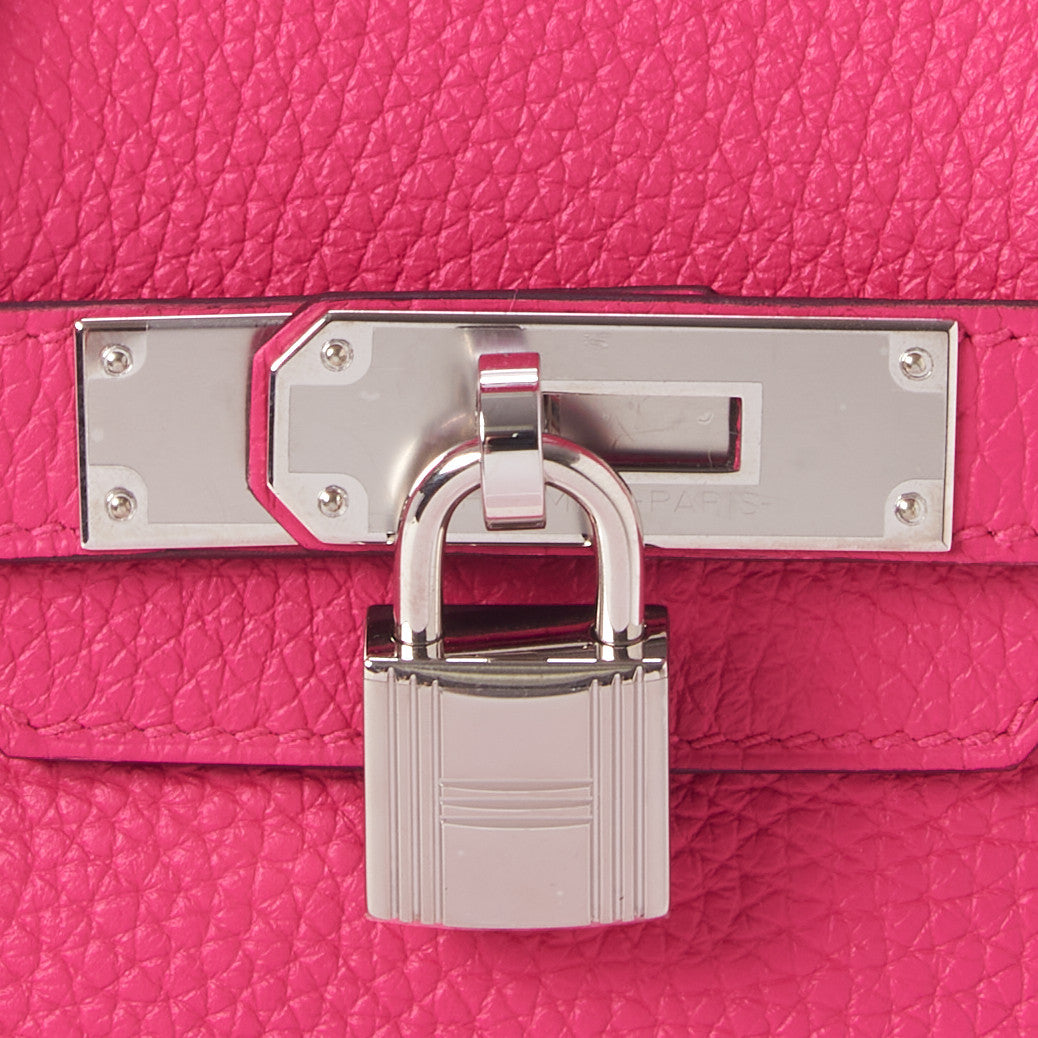 Hermes Taurillon Clemence Birkin 30 Rose Shocking 13 of 31