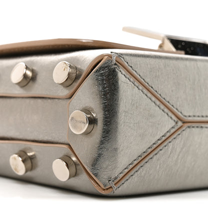 Jimmy Choo Smooth Calfskin Lockett Petite Shoulder Bag Vintage Silver 8 of 9