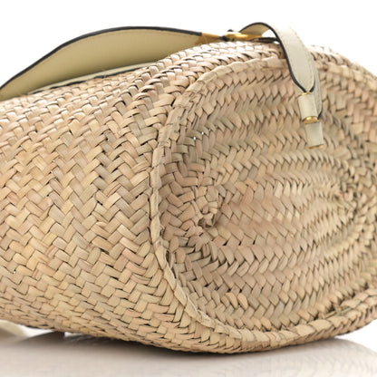 Chloe Raffia Small Grain Calfskin Medium Marcie Basket White 7 of 13