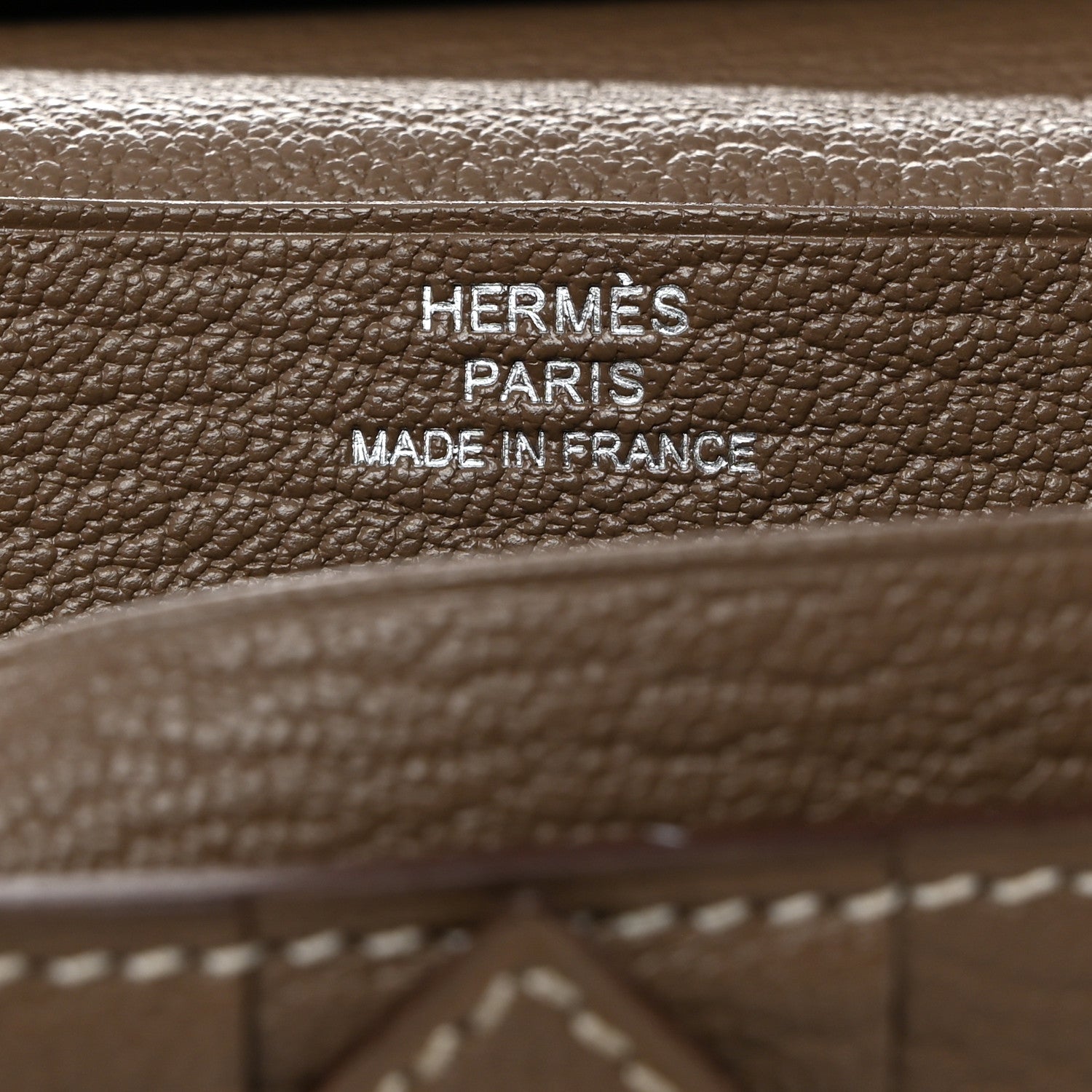 Hermes Chevre Mysore Bearn Gusset Wallet Etoupe 6 of 8