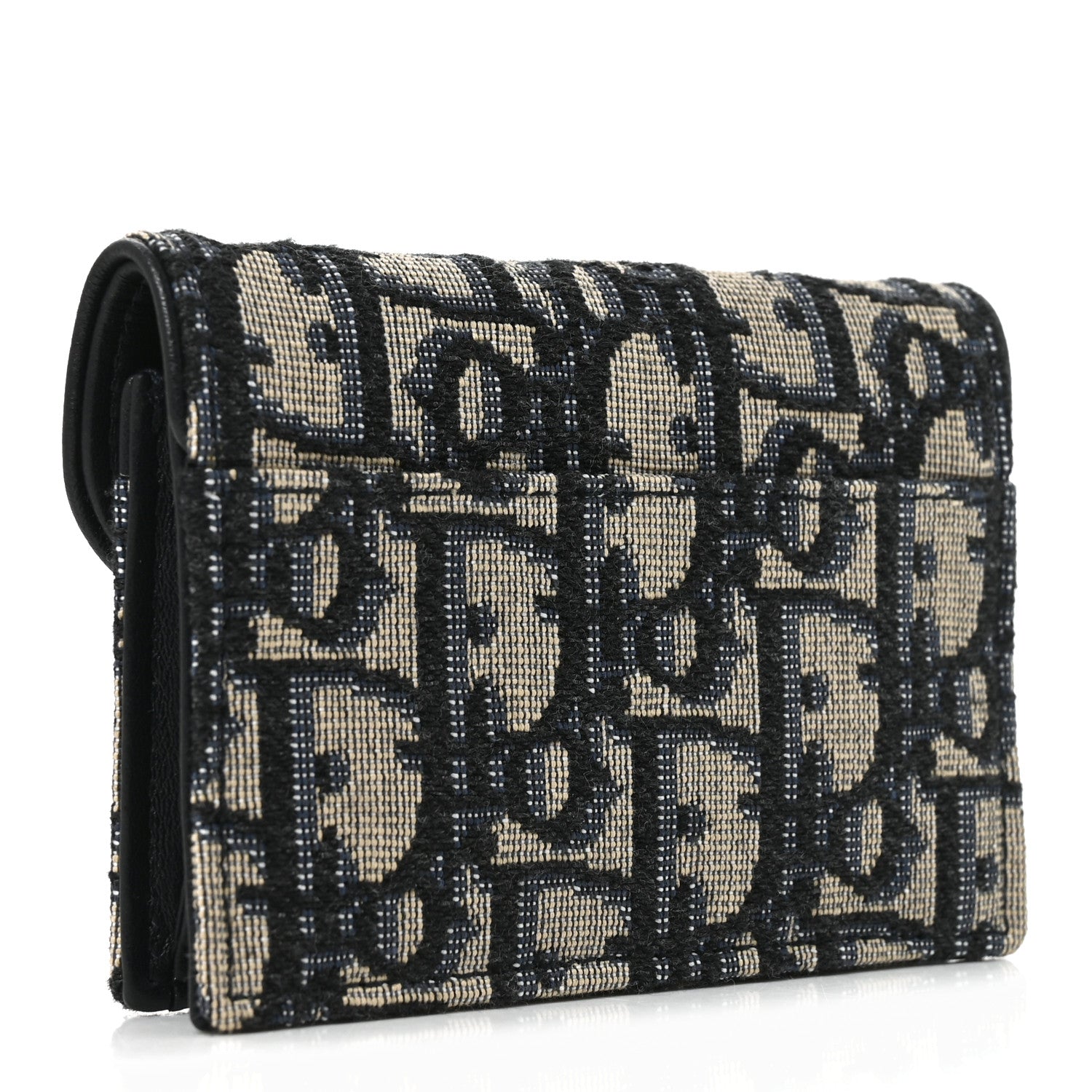 Christian Dior Oblique Saddle Card Holder Blue 3 of 7