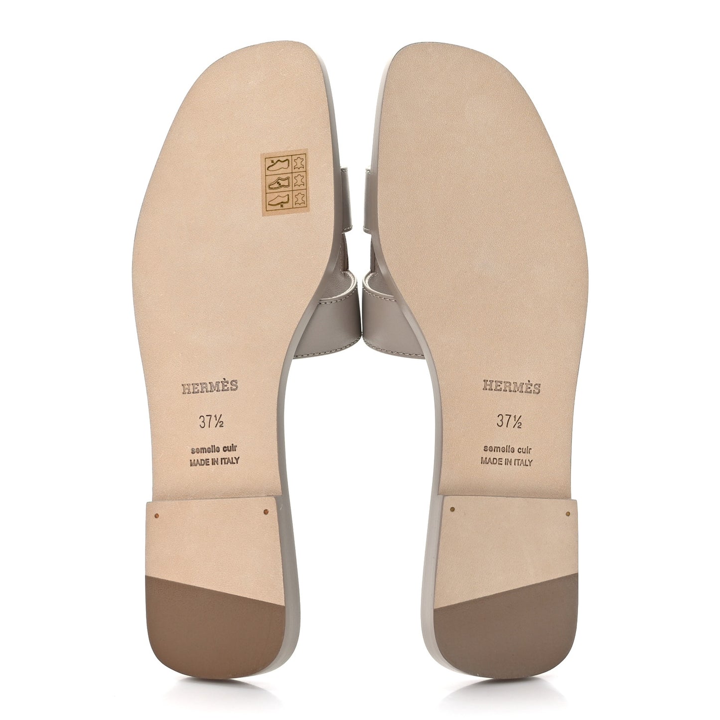 Box Calfskin Oran Sandals 37.5 Beige Mastic