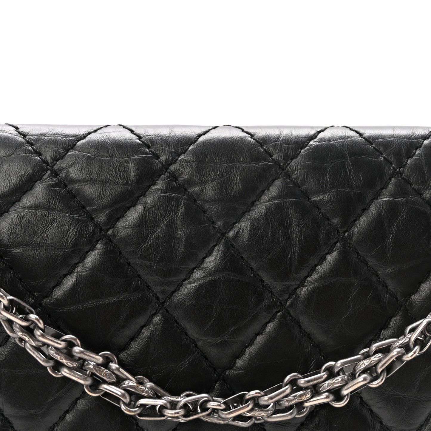 Aged Calfskin Quilted 2.55 Reissue 225 Flap Black