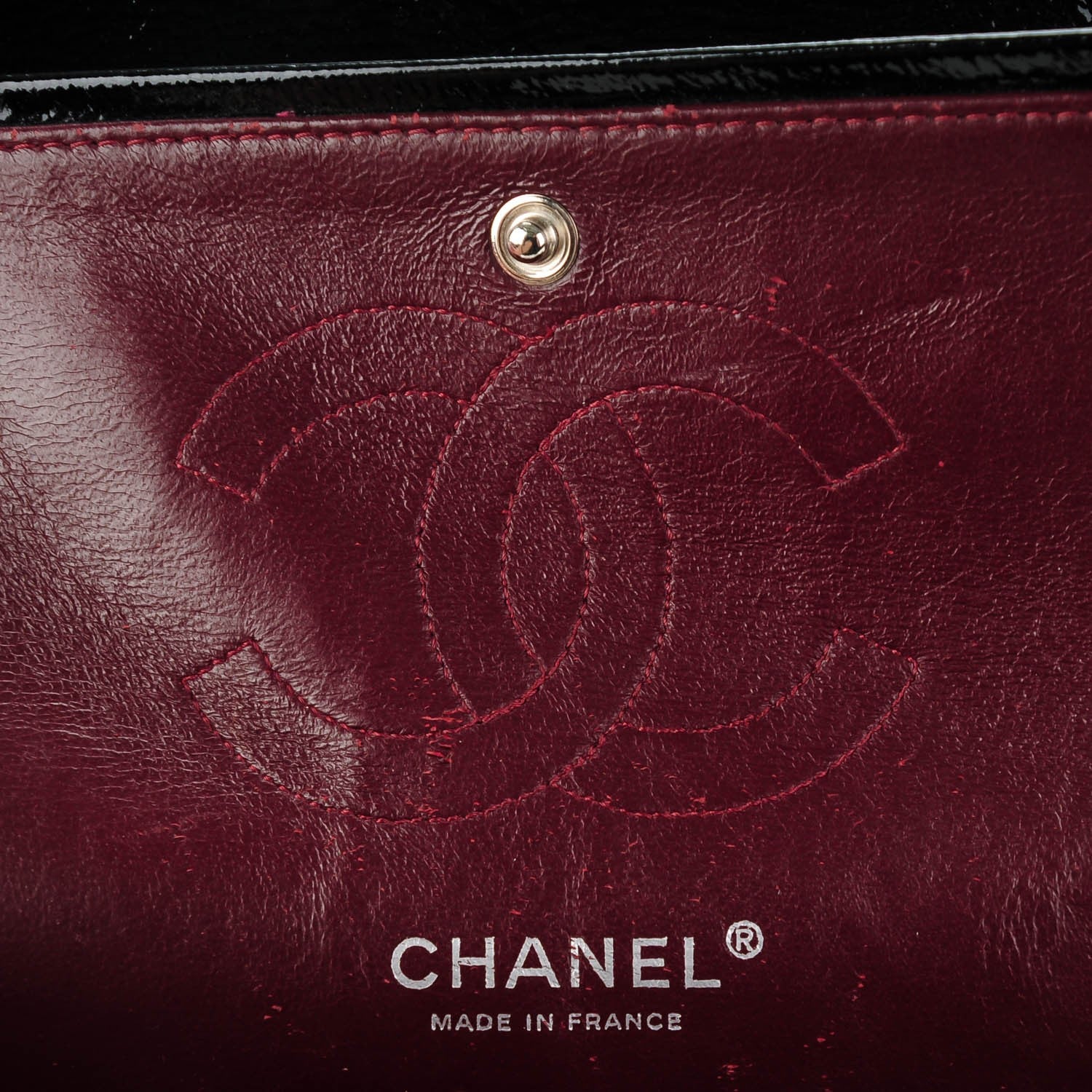 Chanel Distressed Patent Quilted Medium Double Flap Black 5 of 8
