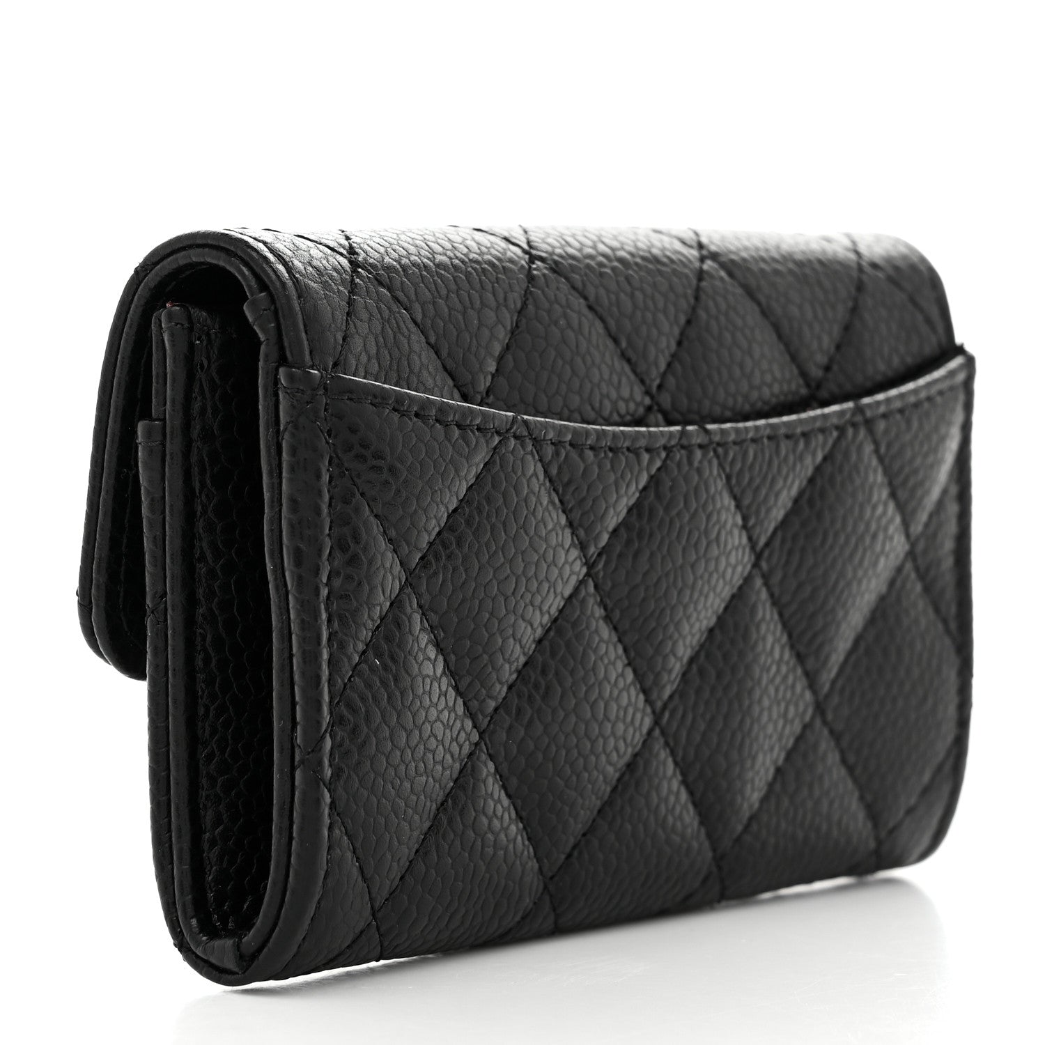Chanel Caviar Quilted Flap Card Holder Wallet Black 3 of 9