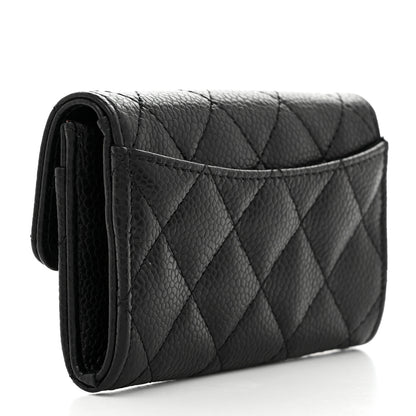 Chanel Caviar Quilted Flap Card Holder Wallet Black 3 of 9