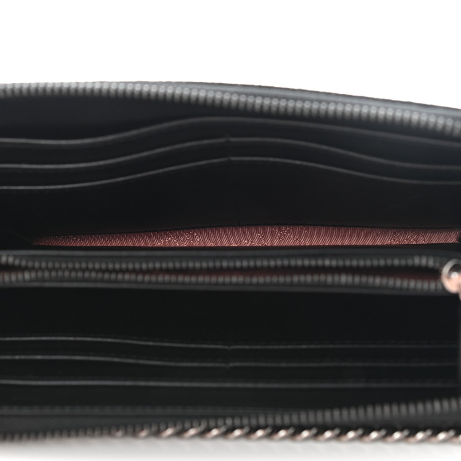 Stella McCartney Shaggy Deer Falabella Zip Around Wallet Black 5 of 9
