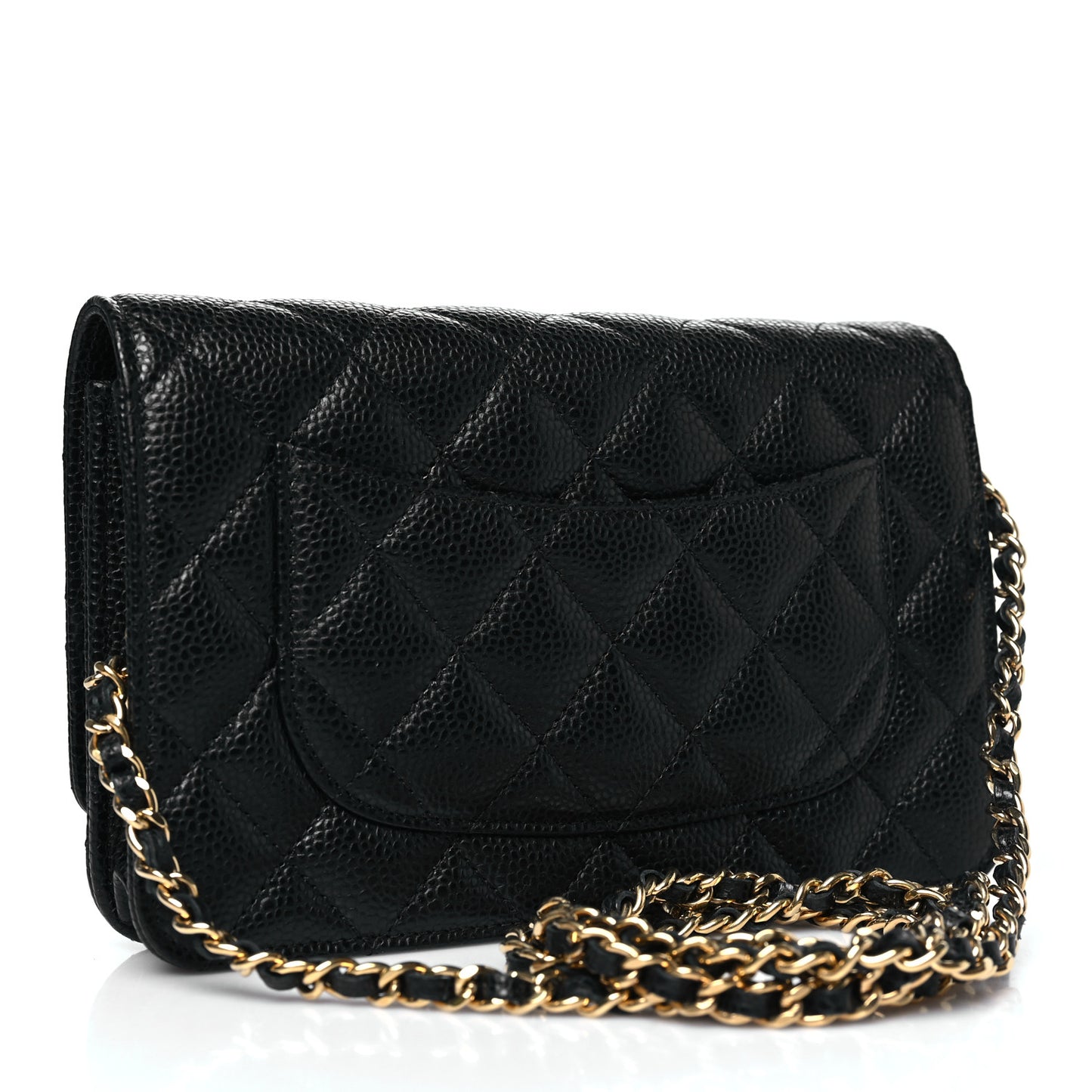 Caviar Quilted CC Turnlock Wallet On Chain WOC Black