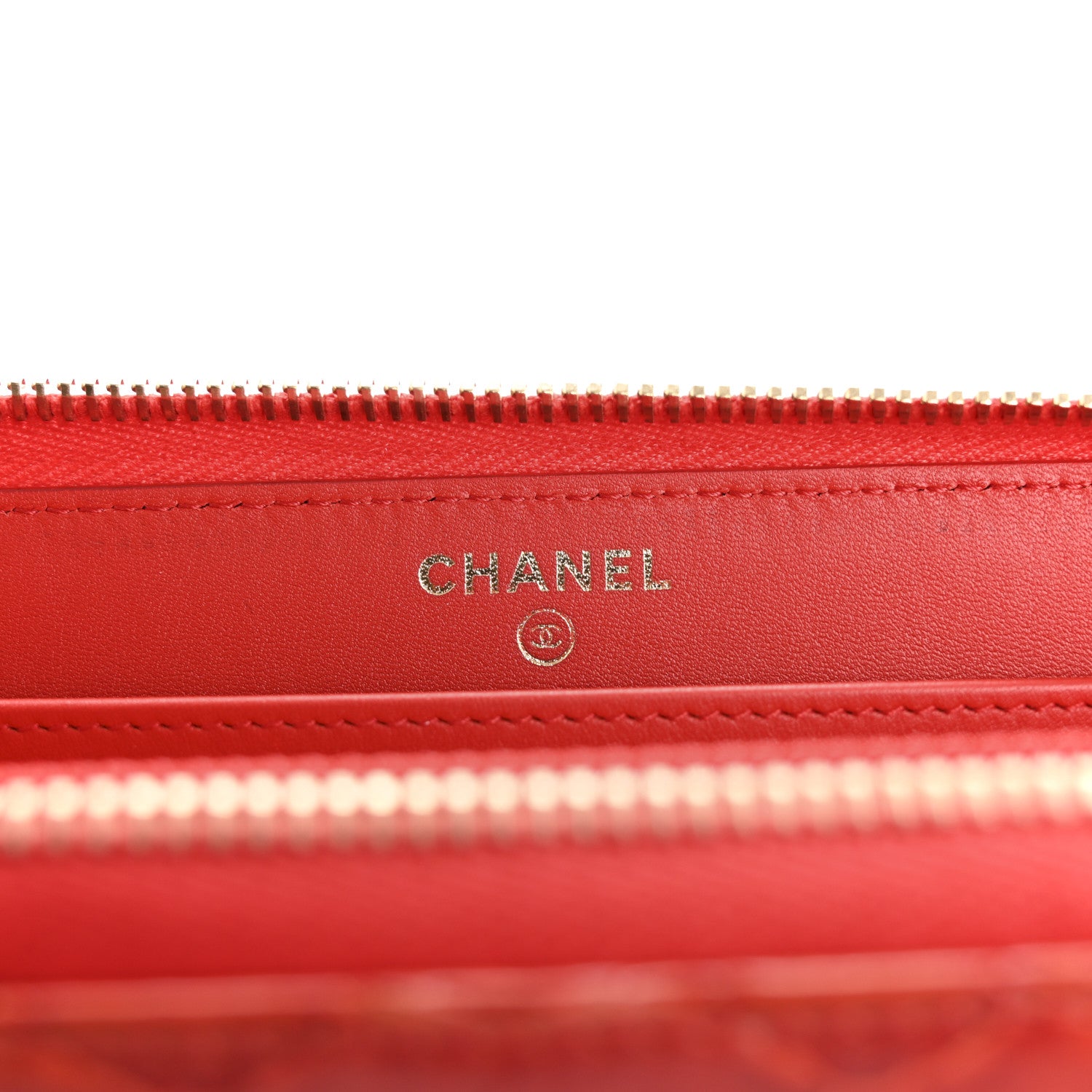 Chanel Snakeskin Large Gusset Zip Around Wallet Red 6 of 12
