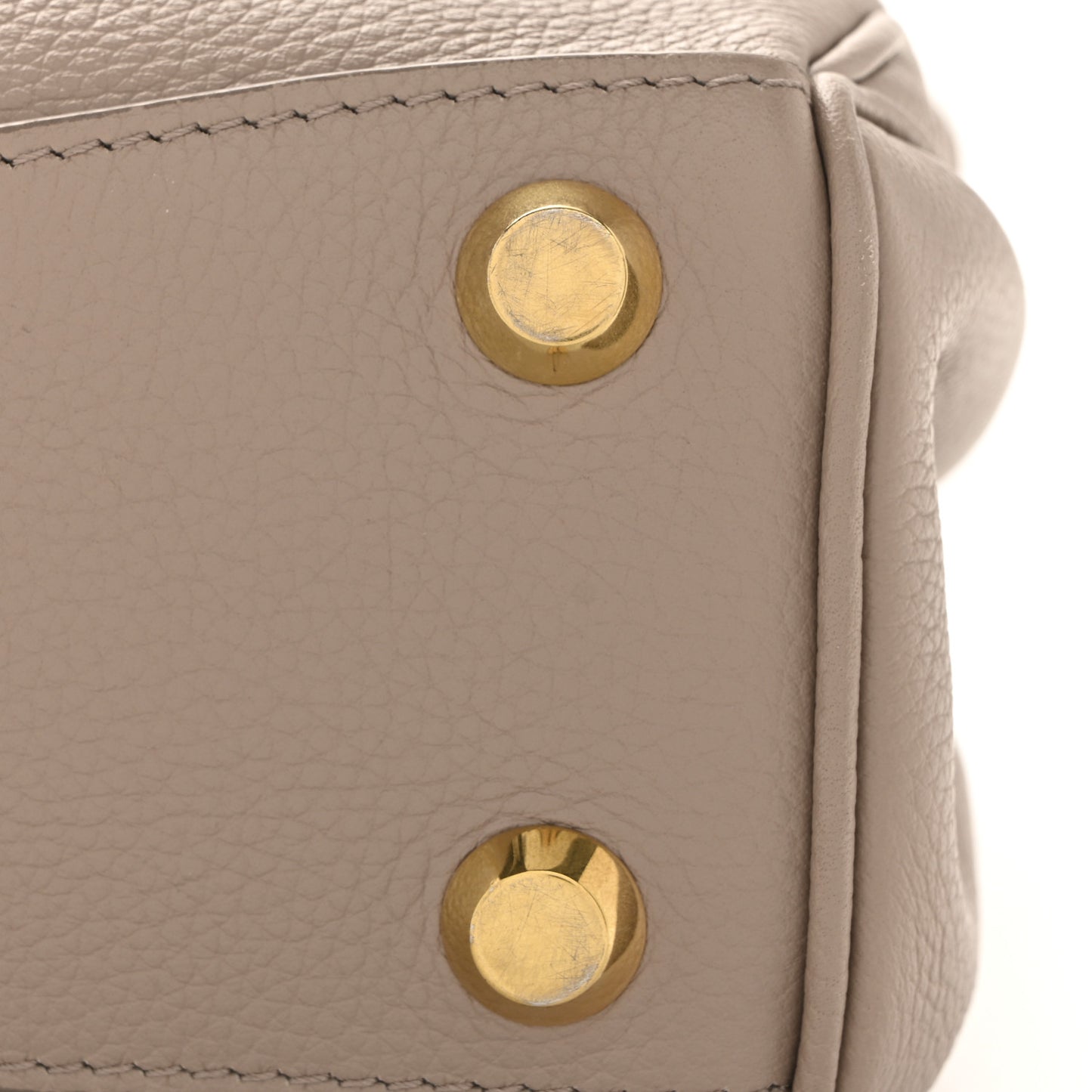 Grained Calfskin Small Rodeo Top Handle Handbag Sesame