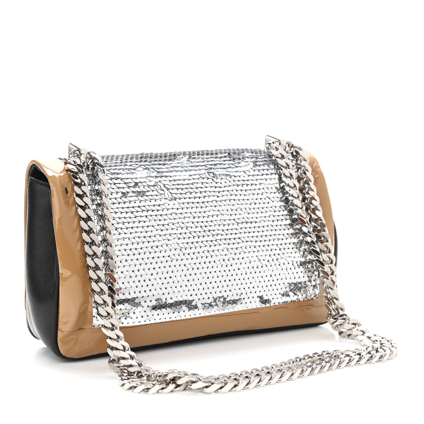 Patent Sequin Embellished Small TB Lola Bag Black