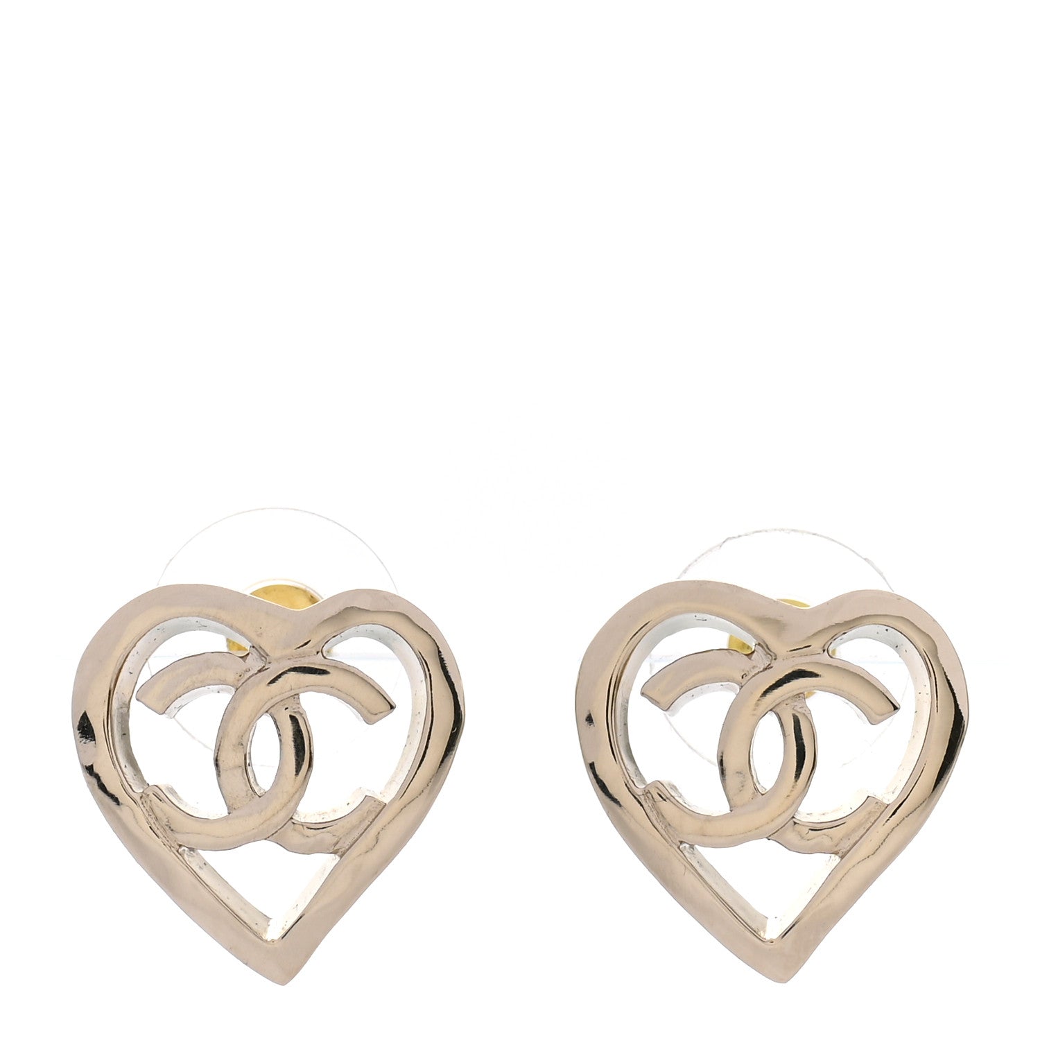 Chanel Metal CC Heart Coco In Love Earrings Gold 1 of 4
