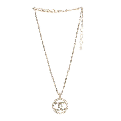 Chanel Pearl CC Round Pendant Necklace Gold 3 of 5