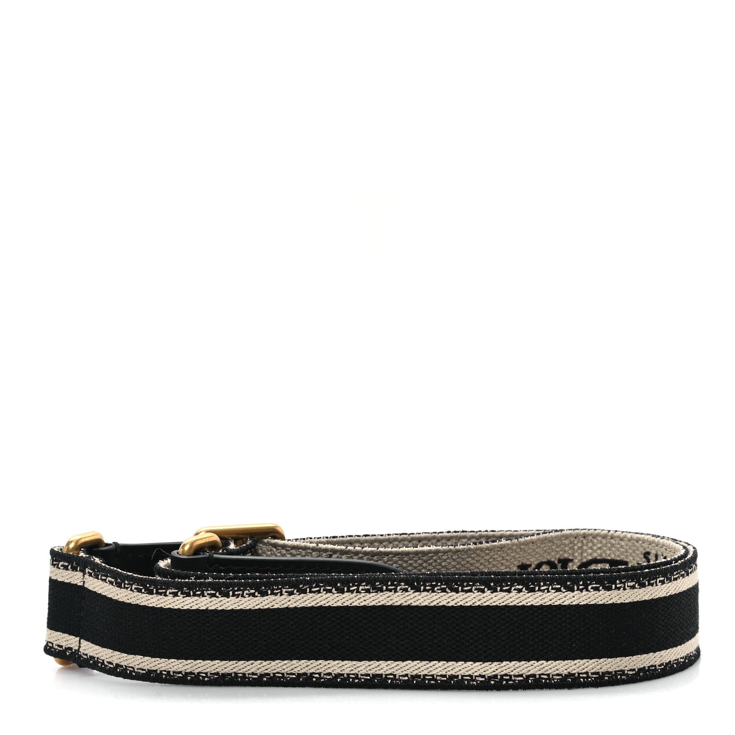 Christian Dior Canvas Embroidered Shoulder Strap Black 2 of 3