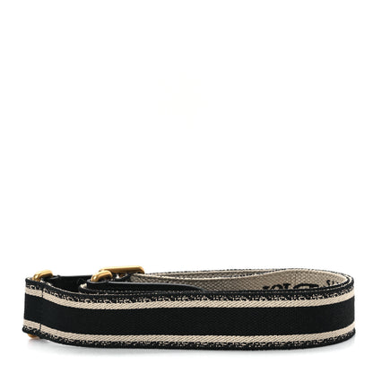 Christian Dior Canvas Embroidered Shoulder Strap Black 2 of 3
