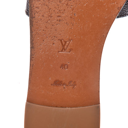 Louis Vuitton Patent Monogram Lock It Flat Mules 40 Black White 7 of 13