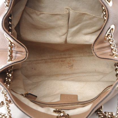 Gucci Pebbled Calfskin Medium Soho Chain Shoulder Bag Rose Beige 5 of 18