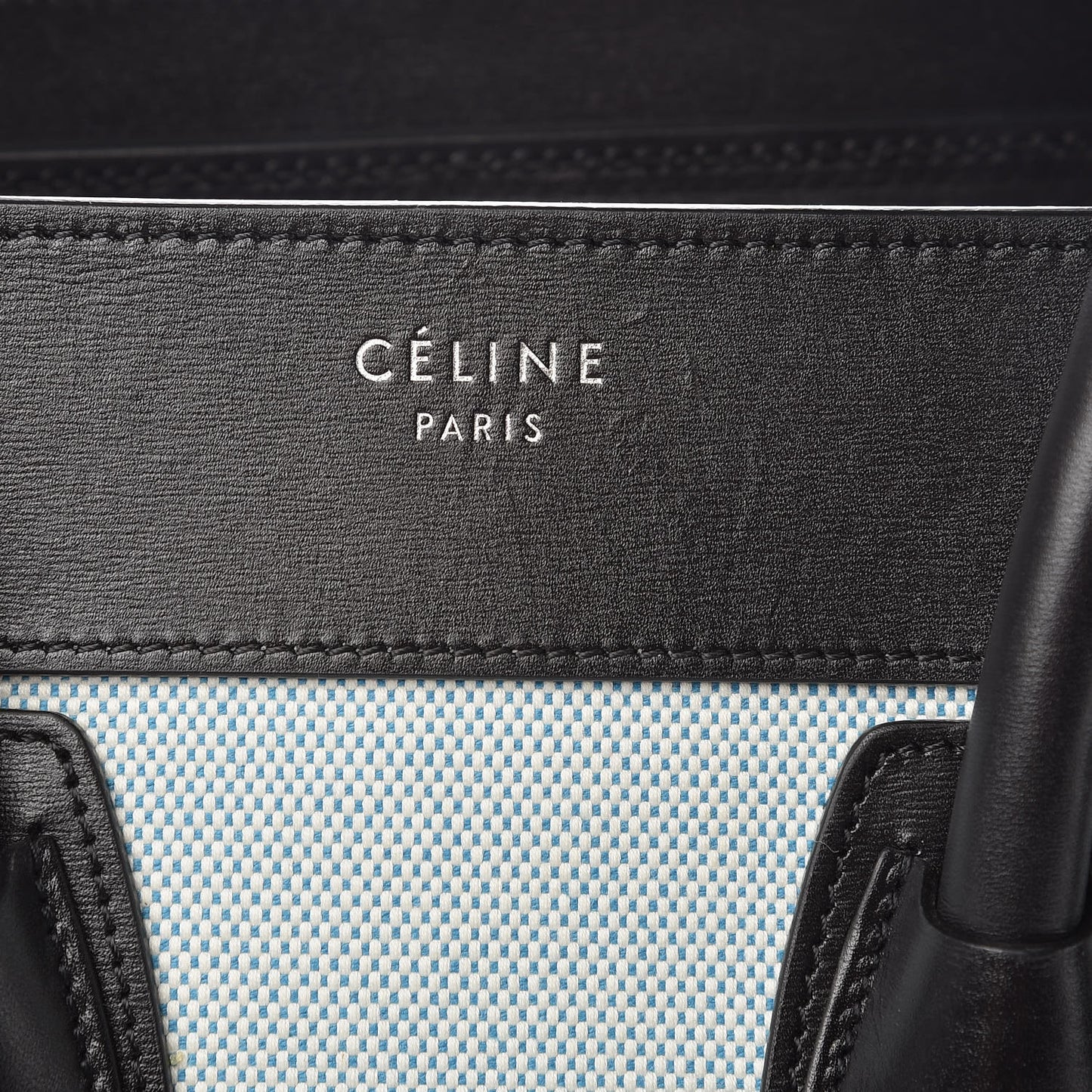 Textile Smooth Calfskin Micro Bi-Color Luggage Blue