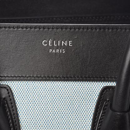 Celine Textile Smooth Calfskin Micro Bi-Color Luggage Blue 6 of 14