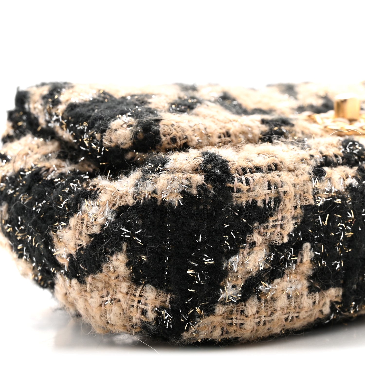 Chanel Tweed Quilted Chanel 19 Waist Bag Beige Black 8 of 9