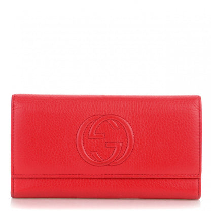 Gucci Pebbled Calfskin Soho Continental Wallet Red 1 of 7