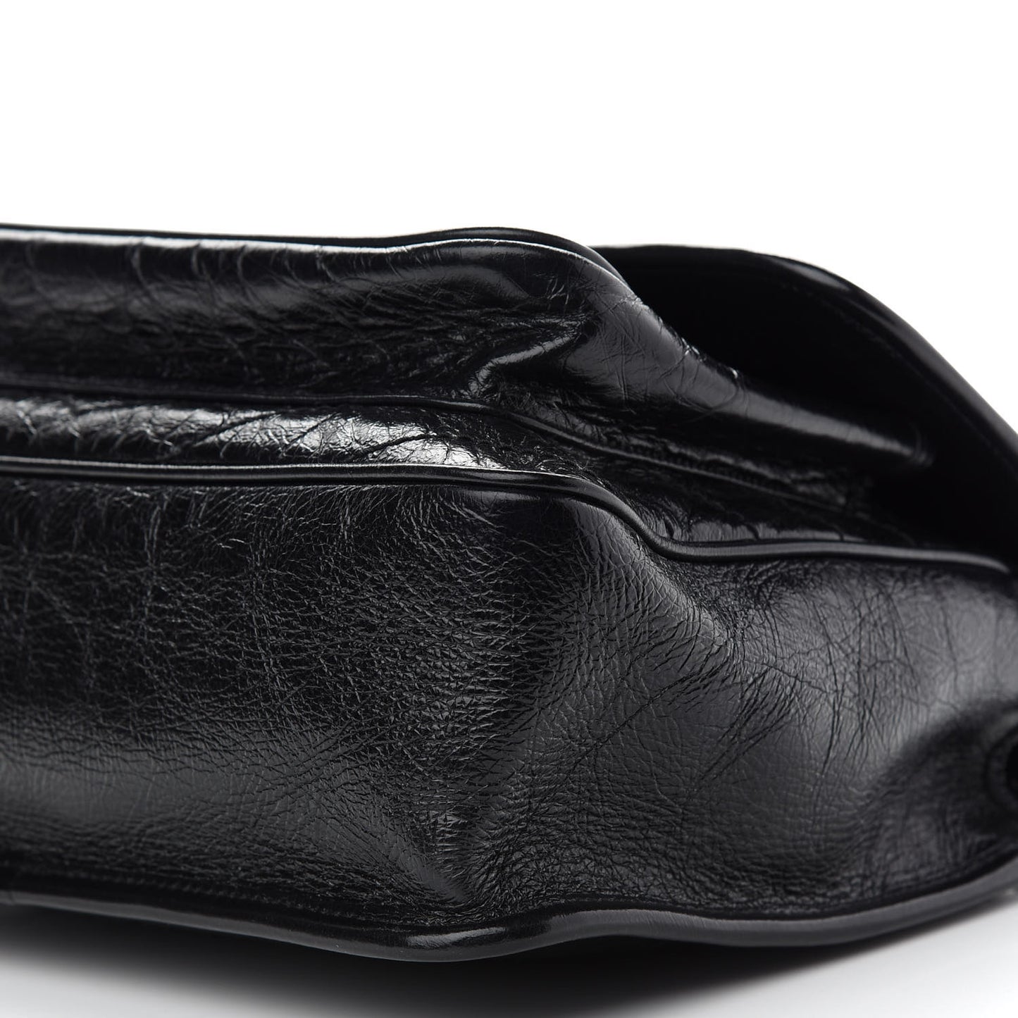 Crinkled Calfskin Matelasse Monogram Medium Niki Chain Satchel Black